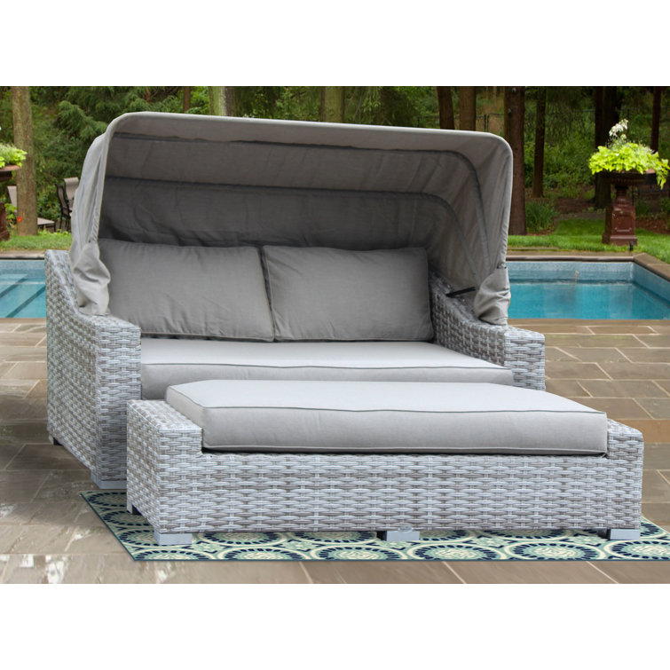 Red Barrel Studio® Luka 70'' Wide Outdoor Wicker Patio Daybed with